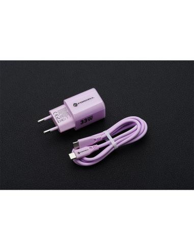 ŁADOWARKA SIECIOWA Forcell F-Energy GaN III VT-41 33 W 1x USB-C 1x USB-A PD 3.0 QC 4.0 FIOLETOWA