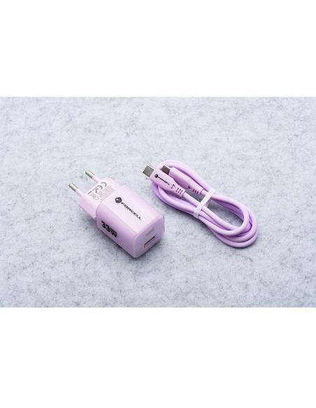 ŁADOWARKA SIECIOWA Forcell F-Energy GaN III VT-41 33 W 1x USB-C 1x USB-A PD 3.0 QC 4.0 FIOLETOWA