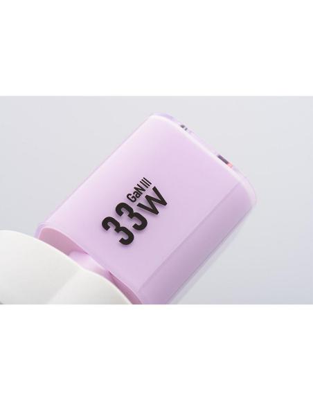 ŁADOWARKA SIECIOWA Forcell F-Energy GaN III VT-41 33 W 1x USB-C 1x USB-A PD 3.0 QC 4.0 FIOLETOWA