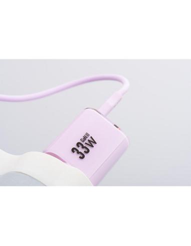 ŁADOWARKA SIECIOWA Forcell F-Energy GaN III VT-41 33 W 1x USB-C 1x USB-A PD 3.0 QC 4.0 FIOLETOWA