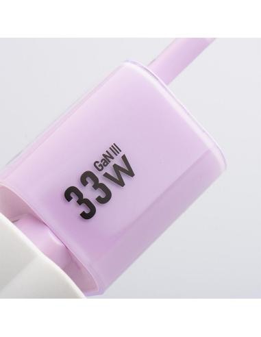 ŁADOWARKA SIECIOWA Forcell F-Energy GaN III VT-41 33 W 1x USB-C 1x USB-A PD 3.0 QC 4.0 FIOLETOWA