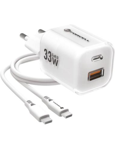 ŁADOWARKA SIECIOWA Forcell F-Energy GaN III VT-41 33 W 1x USB-C 1x USB-A PD 3.0 QC 4.0 BIAŁA