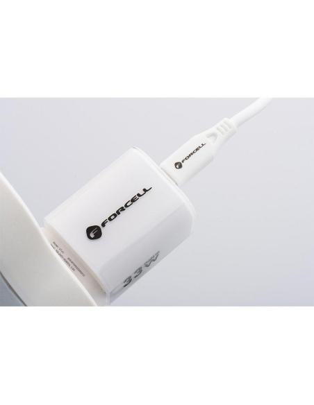 ŁADOWARKA SIECIOWA Forcell F-Energy GaN III VT-41 33 W 1x USB-C 1x USB-A PD 3.0 QC 4.0 BIAŁA