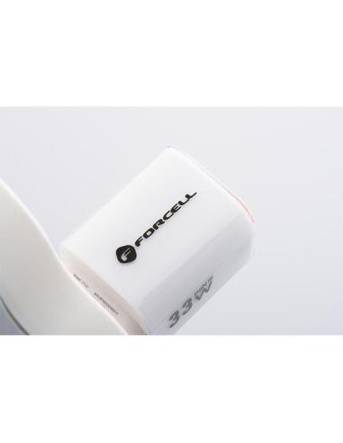 ŁADOWARKA SIECIOWA Forcell F-Energy GaN III VT-41 33 W 1x USB-C 1x USB-A PD 3.0 QC 4.0 BIAŁA