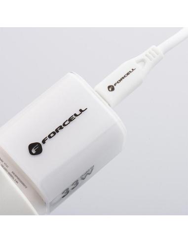 ŁADOWARKA SIECIOWA Forcell F-Energy GaN III VT-41 33 W 1x USB-C 1x USB-A PD 3.0 QC 4.0 BIAŁA