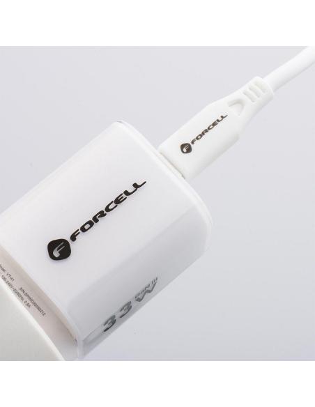 ŁADOWARKA SIECIOWA Forcell F-Energy GaN III VT-41 33 W 1x USB-C 1x USB-A PD 3.0 QC 4.0 BIAŁA