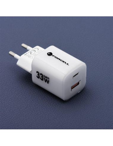 ŁADOWARKA SIECIOWA Forcell F-Energy GaN III VT-41 33 W 1x USB-C 1x USB-A PD 3.0 QC 4.0 BIAŁA