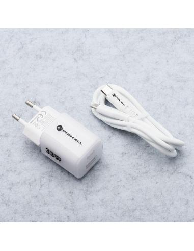 ŁADOWARKA SIECIOWA Forcell F-Energy GaN III VT-41 33 W 1x USB-C 1x USB-A PD 3.0 QC 4.0 BIAŁA