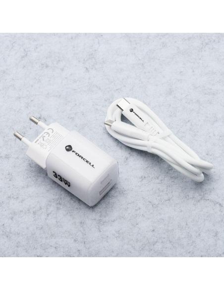 ŁADOWARKA SIECIOWA Forcell F-Energy GaN III VT-41 33 W 1x USB-C 1x USB-A PD 3.0 QC 4.0 BIAŁA