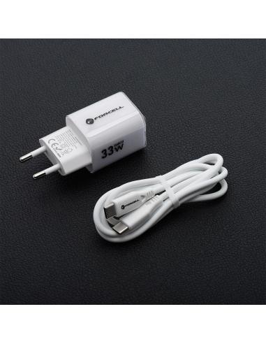 ŁADOWARKA SIECIOWA Forcell F-Energy GaN III VT-41 33 W 1x USB-C 1x USB-A PD 3.0 QC 4.0 BIAŁA