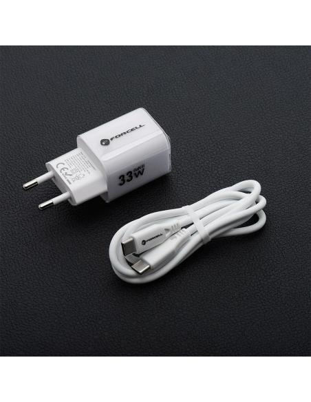ŁADOWARKA SIECIOWA Forcell F-Energy GaN III VT-41 33 W 1x USB-C 1x USB-A PD 3.0 QC 4.0 BIAŁA