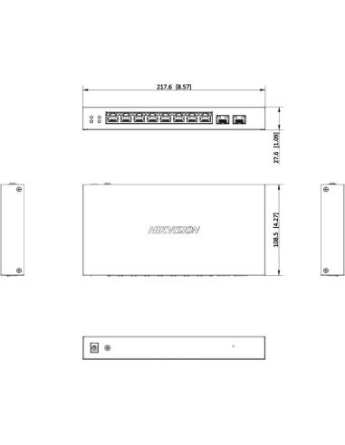 Switch Hikvision DS-3E1510P-EI/M-8P2F