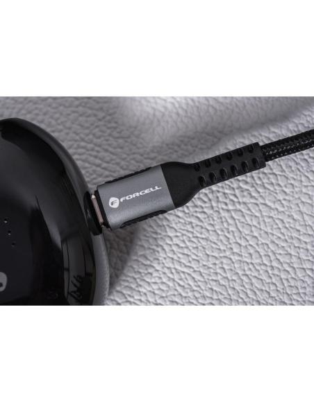 KABEL USB-C / USB-C Forcell F-Energy Cafule 200 cm 240 W 5A PD QC 4.0 CZARNY W OPLOCIE