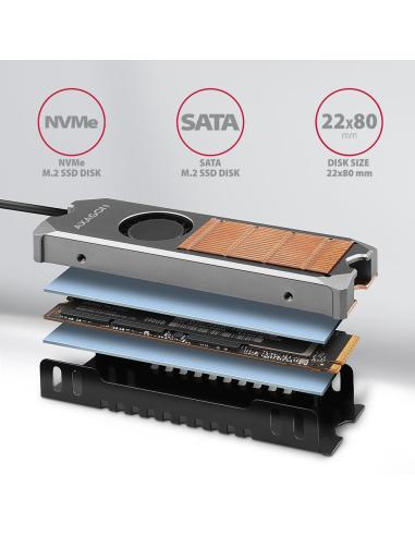 Radiator do dysków Axagon CLR-M2FAN M.2 SSD 13mm z wentylatorem