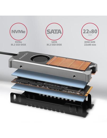 Radiator do dysków Axagon CLR-M2FAN M.2 SSD 13mm z wentylatorem