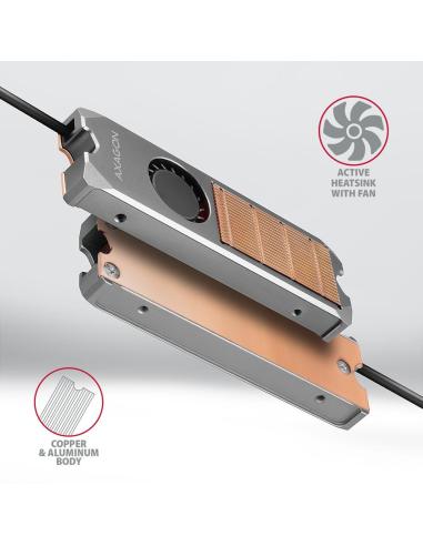Radiator do dysków Axagon CLR-M2FAN M.2 SSD 13mm z wentylatorem