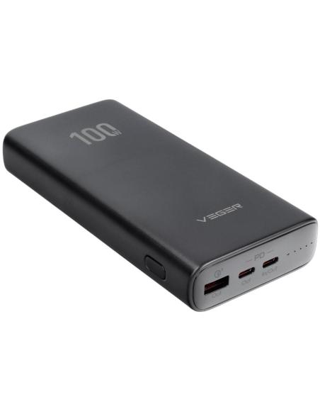 Powerbank Veger 20000 mAh 100 W PD QC 3.0 USB-A 2x USB-C czarny