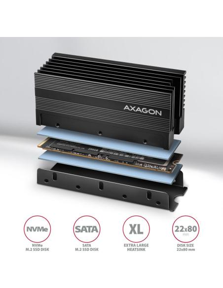 Radiator Axagon do dysków M.2 SSD CLR-M2XL chłodnica aliminiowa