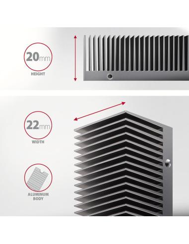 Radiator do dysków Axagon CLR-M2XT aluminiowy pasywny M.2 SSD