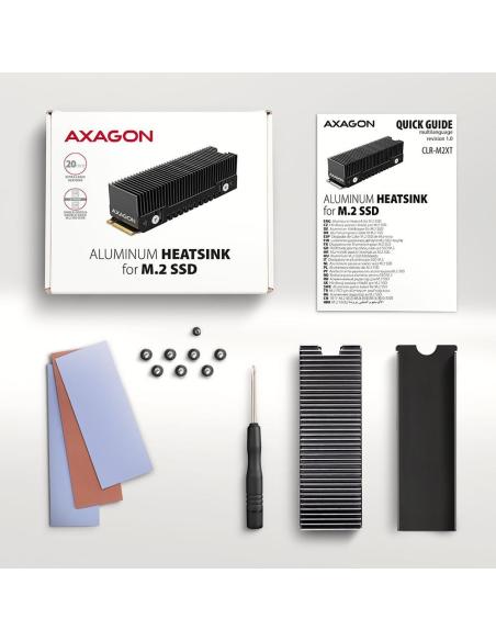 Radiator do dysków Axagon CLR-M2XT aluminiowy pasywny M.2 SSD