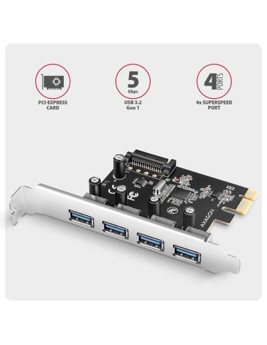 Kontroler Axagon PCEU-430RS PCIe 4x port USB 3.2 GEN 1 15-pin SATA