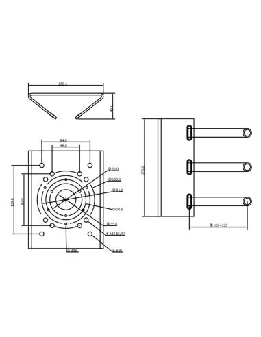 Uchwyt adapter słupowy MT-P150V2 Opakowanie zbiorcze 10szt.