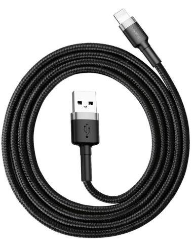 KABEL USB-A / Lightning iPhone Baseus Cafule CALKLF-BG1 100cm Apple 2.4A CZARNO-SZARY W OPLOCIE