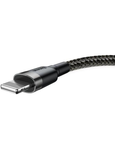 KABEL USB-A / Lightning iPhone Baseus Cafule CALKLF-BG1 100cm Apple 2.4A CZARNO-SZARY W OPLOCIE
