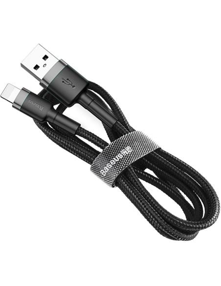 KABEL USB-A / Lightning iPhone Baseus Cafule CALKLF-BG1 100cm Apple 2.4A CZARNO-SZARY W OPLOCIE
