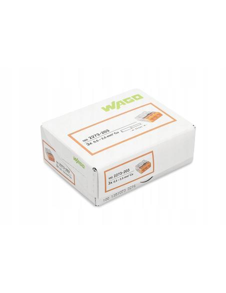 Szybkozłączka uniwersalna DRUT 3x 0,5-2,5mm2 WAGO 2273-203 100szt.