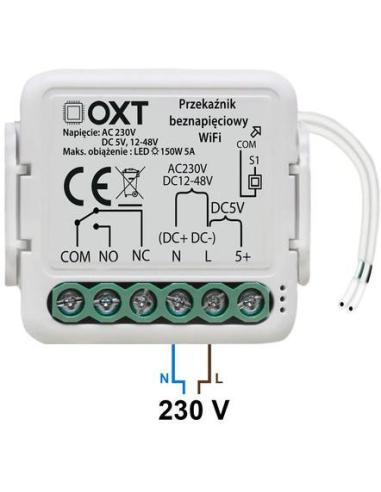 Moduł OXT mini przekaźnik beznapięciowy AC 230V DC 5V 12-48V WiFi TUYA
