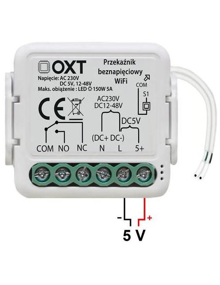 Moduł OXT mini przekaźnik beznapięciowy AC 230V DC 5V 12-48V WiFi TUYA