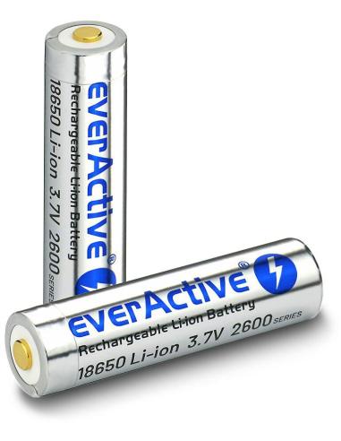 Akumulator 18650 Li-Ion 3,7V everActive 2600mAh (1 szt.) micro-USB z zabezpieczeniem