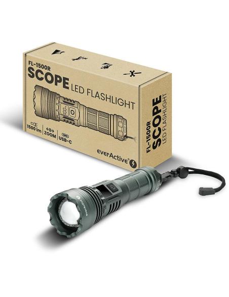 Latarka ręczna LED everActive FL-1500R Scope 1500 lumenów IPX4