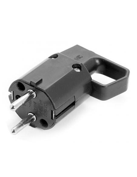 Wtyczka 325-05 z uchem, z uziemieniem "uni-schuko" 16A 250V IP20 CZARNA VIPLAST 325-05