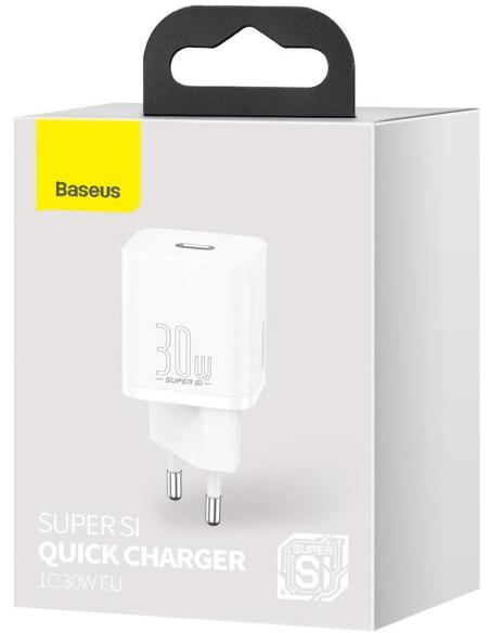 ŁADOWARKA SIECIOWA Baseus Super Si Quick Charger 1C CCSUP-J02 30W 1x USB-C PD 3.0 QC 3.0 BIAŁA