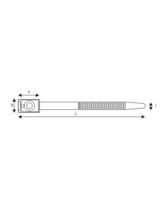 UCHWYT PASKOWY UNIWERSALNY UP-1035UV CZARNY (100szt.) 2
