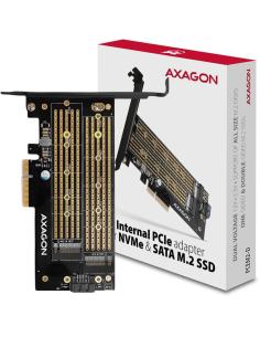 Adapter Axagon PCEM2-D PCIe NVME + SATA M.2