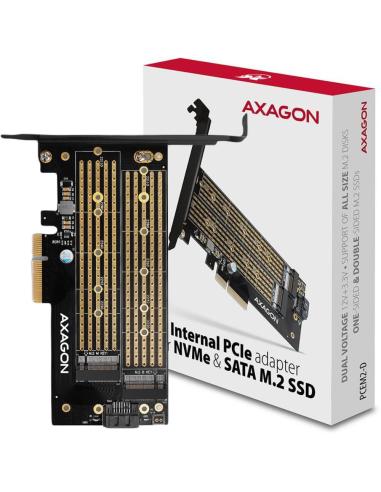Adapter Axagon PCEM2-D PCIe NVME + SATA M.2