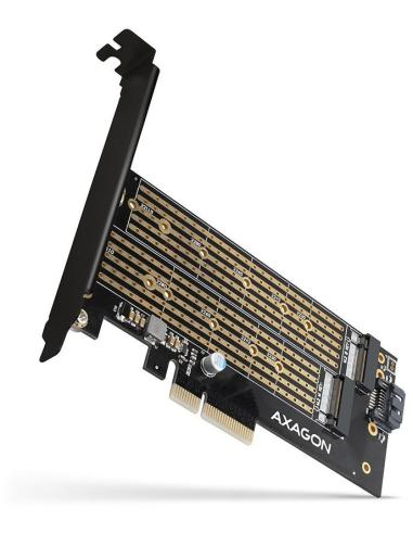 Adapter Axagon PCEM2-D PCIe NVME + SATA M.2
