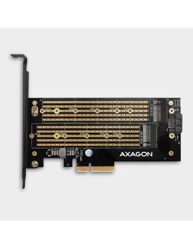 Adapter Axagon PCEM2-D PCIe NVME + SATA M.2