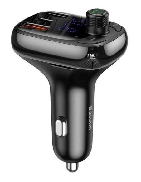TRANSMITER BLUETOOTH ŁADOWARKA SAMOCHODOWA Baseus S-13 OVERSEAS 5 A 2x USB-A 1x USB-C BT 5.0
