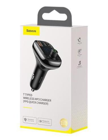 TRANSMITER BLUETOOTH ŁADOWARKA SAMOCHODOWA Baseus S-13 OVERSEAS 5 A 2x USB-A 1x USB-C BT 5.0