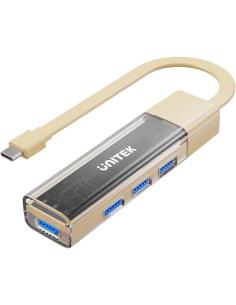 Unitek Hub dwukierunkowy USB C/USB A 5Gbps kremowy