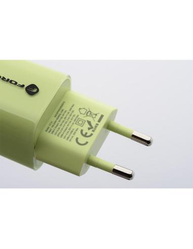 ŁADOWARKA SIECIOWA Forcell F-Energy GaN III VT-41 33 W 1x USB-C 1x USB-A PD 3.0 QC 4.0 ZIELONA