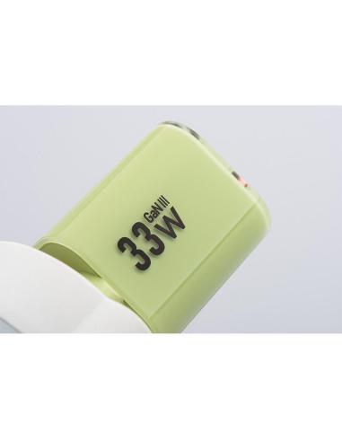 ŁADOWARKA SIECIOWA Forcell F-Energy GaN III VT-41 33 W 1x USB-C 1x USB-A PD 3.0 QC 4.0 ZIELONA