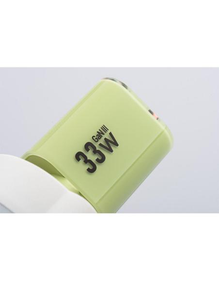 ŁADOWARKA SIECIOWA Forcell F-Energy GaN III VT-41 33 W 1x USB-C 1x USB-A PD 3.0 QC 4.0 ZIELONA
