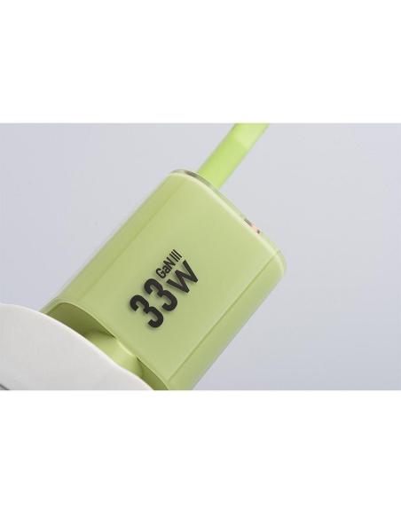 ŁADOWARKA SIECIOWA Forcell F-Energy GaN III VT-41 33 W 1x USB-C 1x USB-A PD 3.0 QC 4.0 ZIELONA