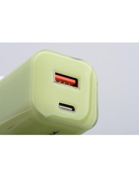 ŁADOWARKA SIECIOWA Forcell F-Energy GaN III VT-41 33 W 1x USB-C 1x USB-A PD 3.0 QC 4.0 ZIELONA