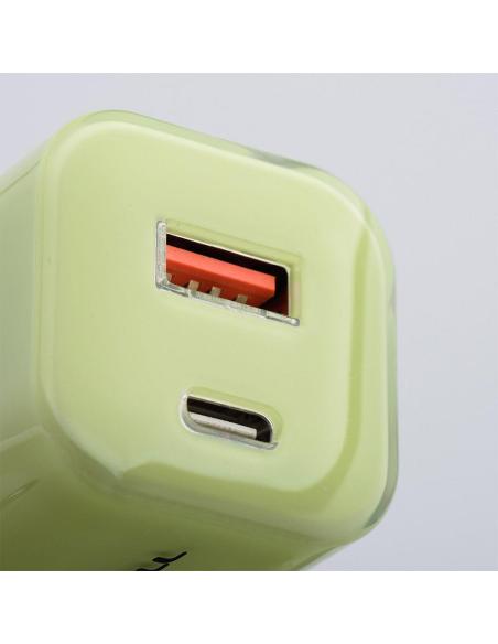 ŁADOWARKA SIECIOWA Forcell F-Energy GaN III VT-41 33 W 1x USB-C 1x USB-A PD 3.0 QC 4.0 ZIELONA